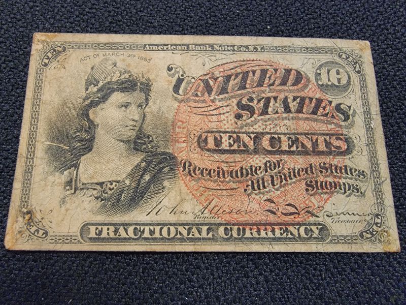 Photo 1 of 1863  10 Cent Fractional Currency
