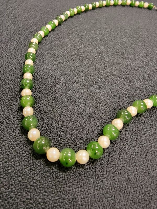 Photo 1 of 30" Pearl & Jade Necklace
