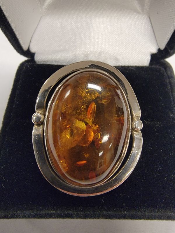 Photo 1 of Amber Sterling Ring
