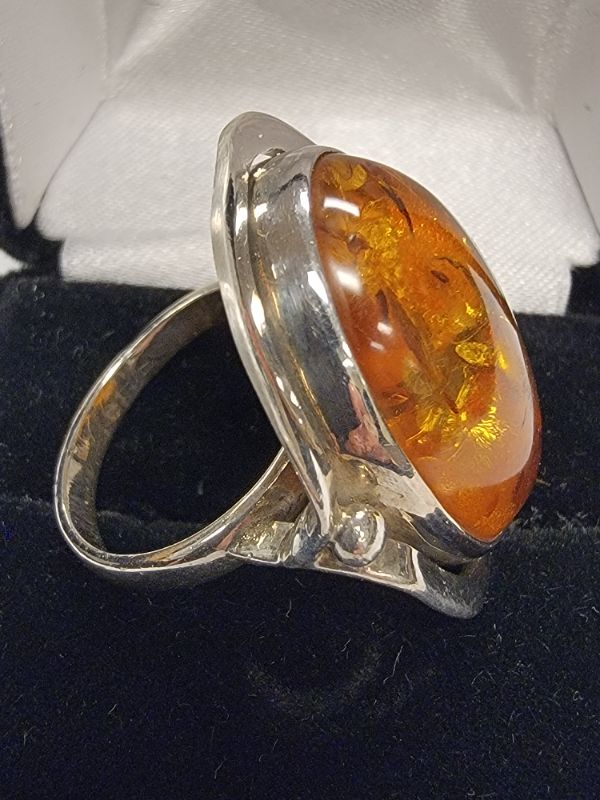Photo 2 of Amber Sterling Ring