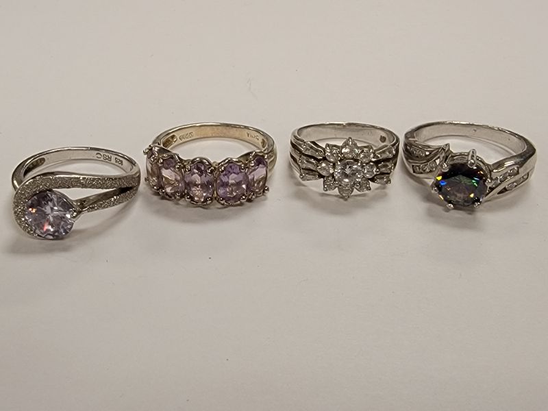 Photo 1 of 4 Sterling & CZ Rings