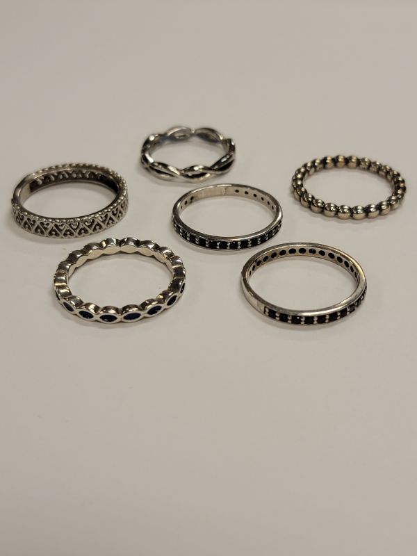 Photo 1 of (6) Sterling Stackable Rings