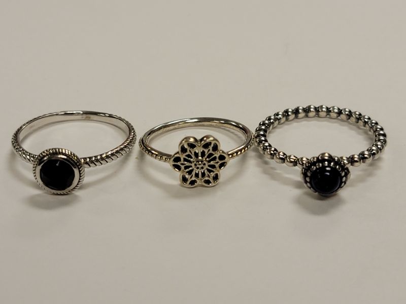 Photo 1 of (3) Sterling Stackable Rings