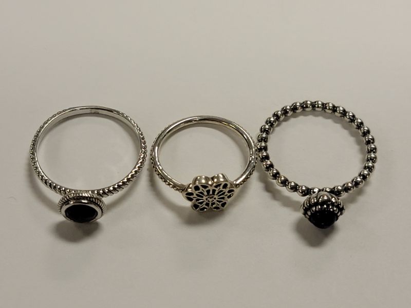 Photo 2 of (3) Sterling Stackable Rings