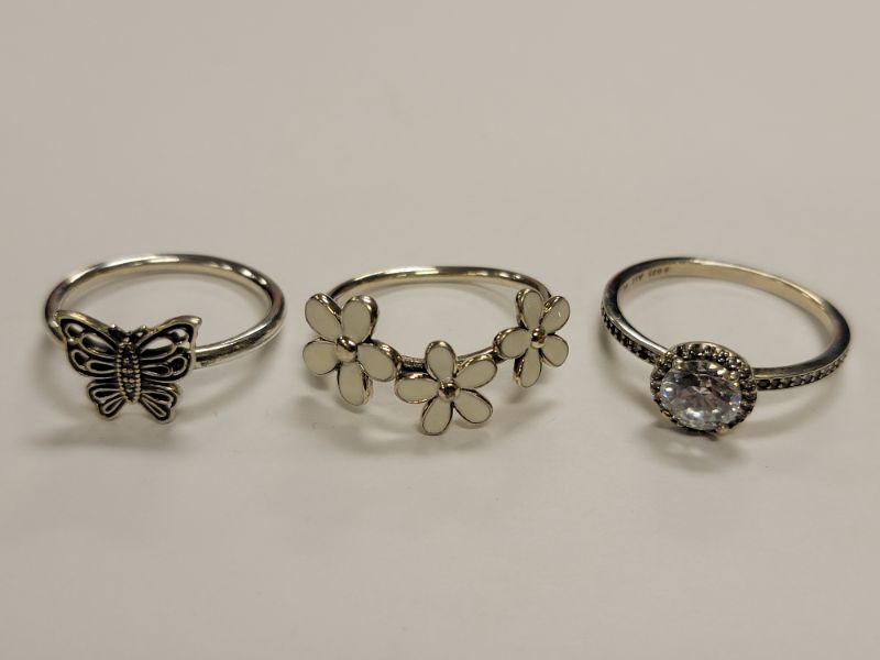 Photo 1 of (3) Sterling Stackable Rings