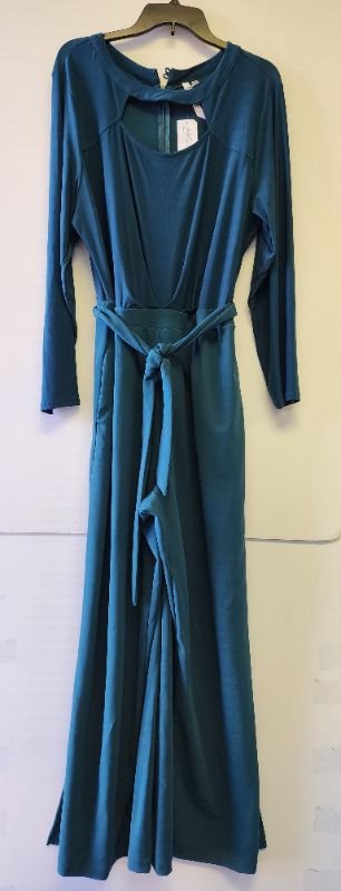 Photo 2 of NY COLLECTION WOMEN PLUS SIZE WIDE LEG JUMPSUIT SIZE 2X EMERALD GREEN