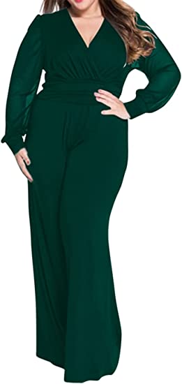 Photo 1 of NY COLLECTION WOMEN PLUS SIZE WIDE LEG JUMPSUIT SIZE 2X EMERALD GREEN