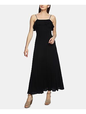 Photo 1 of 1. STATE Women's Black Spaghetti Strap Square Neck Maxi Evening Ruffled Dress