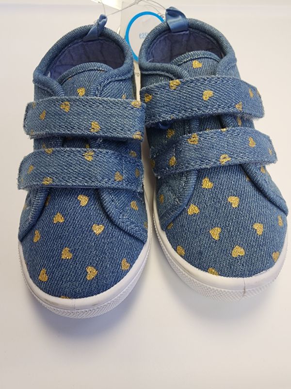 Photo 1 of CARTERS GIRL DENIM/ GOLD HEARTS  VELCRO SHOES SIZE 8