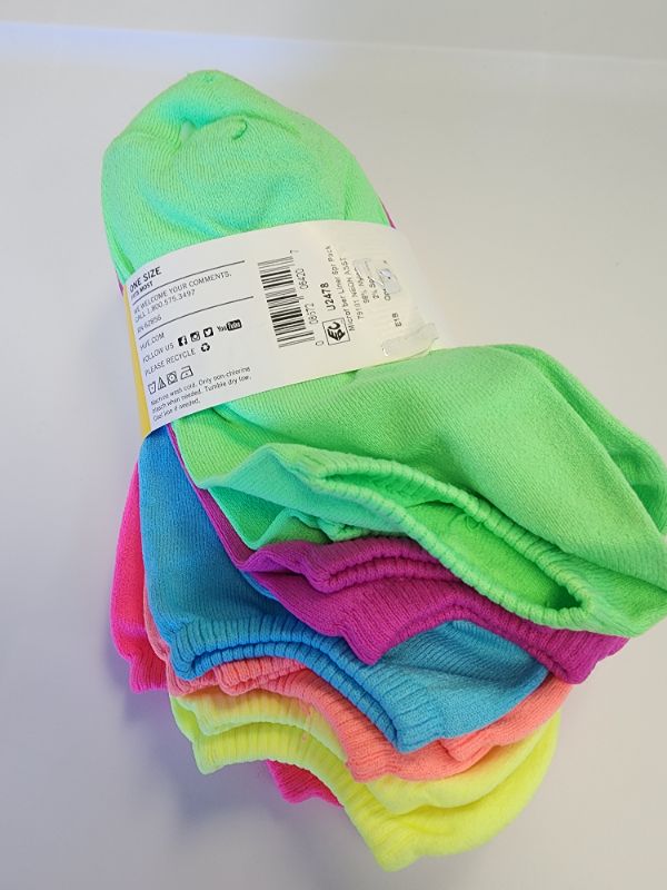 Photo 2 of Hue Womens Socks (Micro Liner 6 Pair Pack), Neon Asst, 9-11