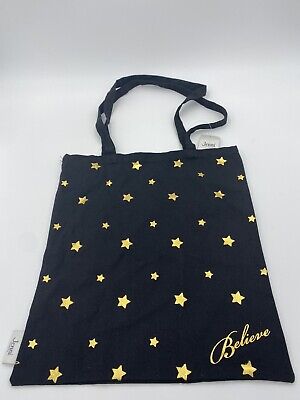 Photo 1 of Jenni Intimates "Believe" Gold Stars Tote Bag, 13" x 15"