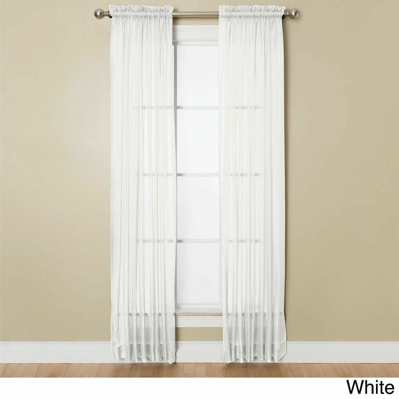 Photo 1 of 2 PANELS CORONA ONE ROD POCKET PANEL SHEER WHITE 59 X 84 each