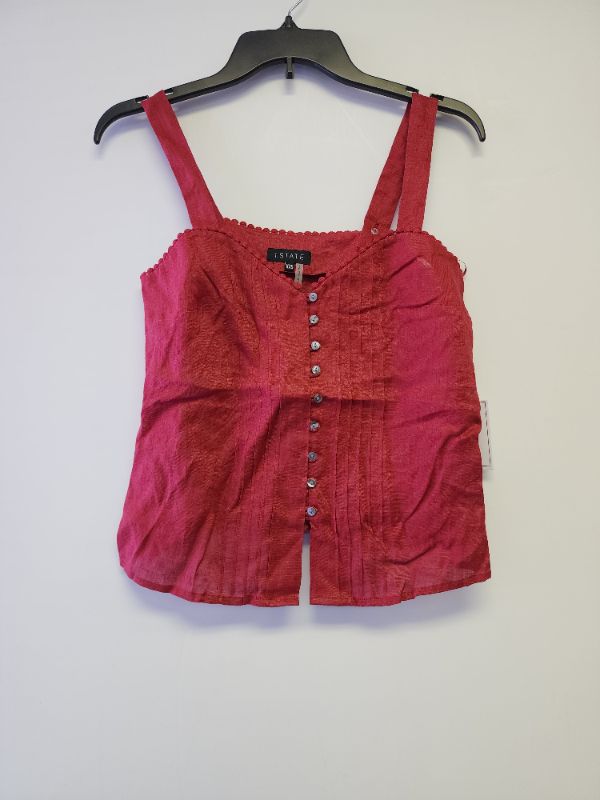 Photo 1 of 1.State Women's Junior Cropped Sleeveless Textured Top Red XXS