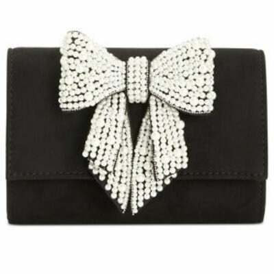 Photo 1 of INC International Concepts Women's Pearl Bow Special Occasion Clutch - Black/Pearl/Silver