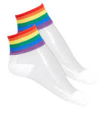 Photo 1 of INC WOMEN'S PRIDE RAINBOW ANKLE SHEER SOCKS