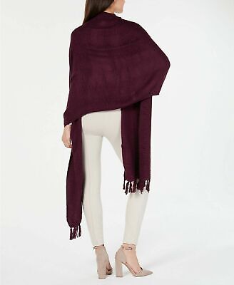 Photo 2 of Cejon Women's One Size Solid Travel Fringed Scarf Wrap Shawl Plum