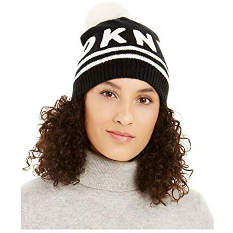 Photo 2 of DKNY Stadium Beanie Hat with Pom Pom  One Size