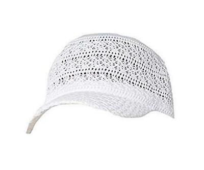 Photo 1 of  International Concepts Women's Crochet Packable Baseball Cap Hat White