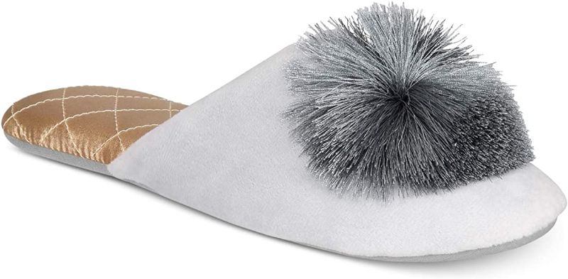 Photo 1 of INC International Concepts Women's Tassel Pom Pom Slippers (Medium 7/8 Gray)