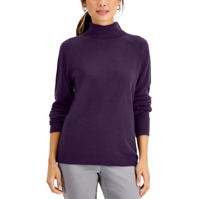 Photo 1 of KAREN SCOTT WOMEN'S LUX TURTLENECK TOP PURPLE XL