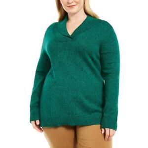 Photo 1 of Karen Scott Women's Long Sleeve Shawl Collar Sweater Marine Green Large