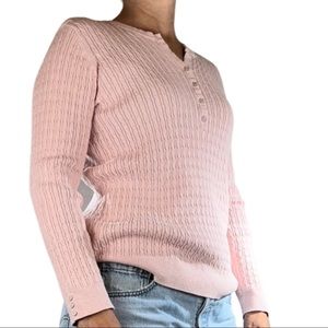 Photo 1 of KAREN SCOTT WOMEN'S LONG SLEEVE HENLEY SWEATR ROSE PETITE XL