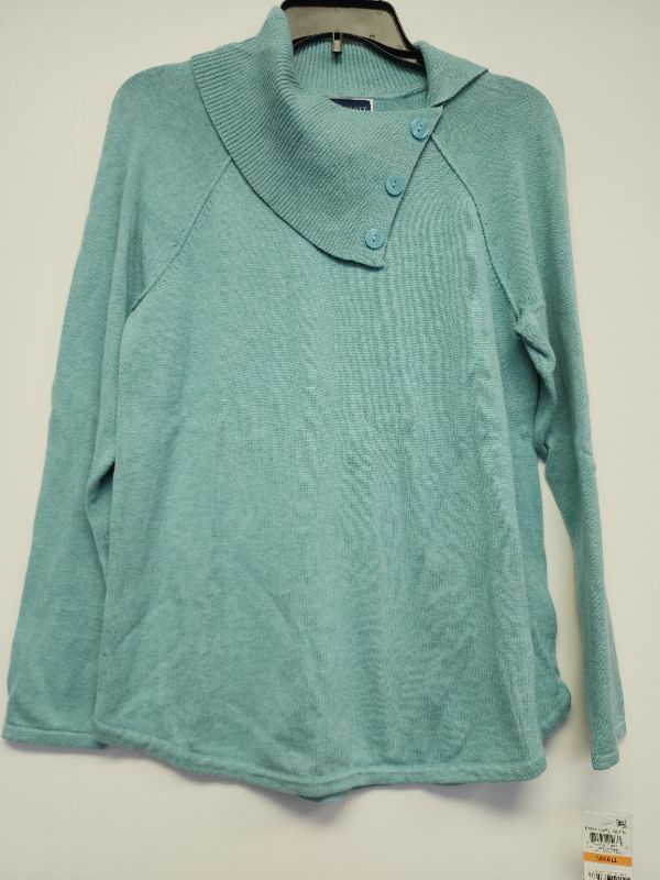 Photo 1 of Karen Scott Women's Envelope Button Neck Sweeter Green Size Small