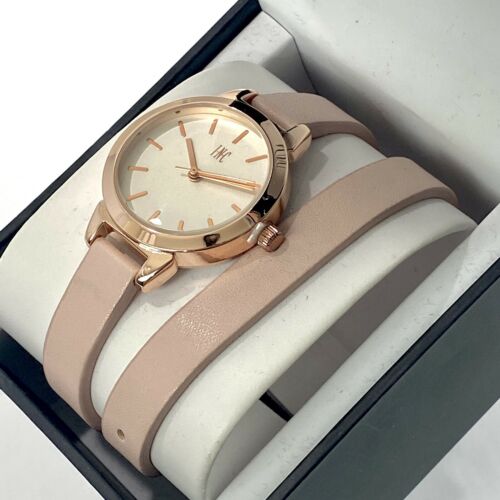 Photo 2 of I.N.C. Women Blush Faux Leather Double Wrap Strap Rose Gold Tone Watch 30mm NEW