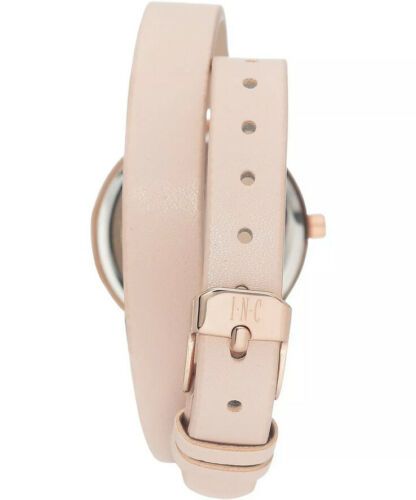 Photo 3 of I.N.C. Women Blush Faux Leather Double Wrap Strap Rose Gold Tone Watch 30mm NEW