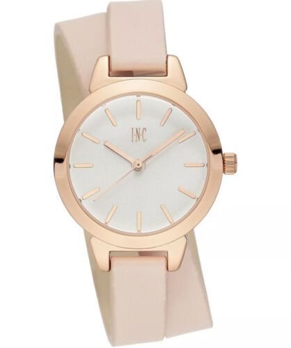 Photo 1 of I.N.C. Women Blush Faux Leather Double Wrap Strap Rose Gold Tone Watch 30mm NEW