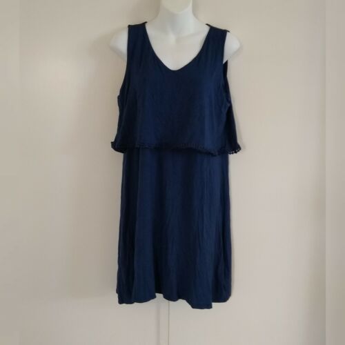 Photo 1 of STYLE & CO WOMEN'S SLEEVELESS NAVY DRESS SIZE L