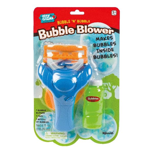 Photo 1 of TOYSMITH Bubble Blower, Includes: 7 in Bubble Blower, 4 oz Bubble Fluid, Dipper Dish