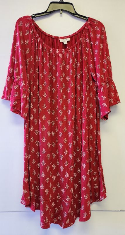 Photo 1 of STYLE & CO WOMEN'S COLD SHOULDER DRESS RED PLUS SIZE 1X