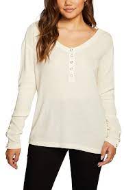 Photo 1 of CHASER Waffle Knit Long Sleeve Henley Ivory M
