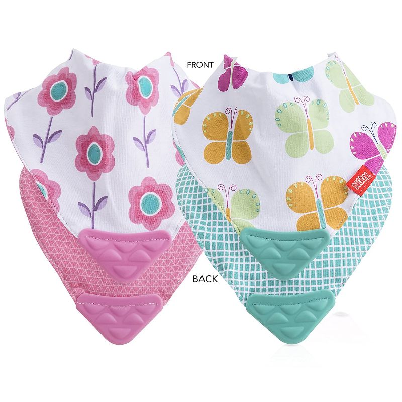 Photo 1 of Nûby 2 pk Teething Bib - Dribble Catcher with Teething Corner 