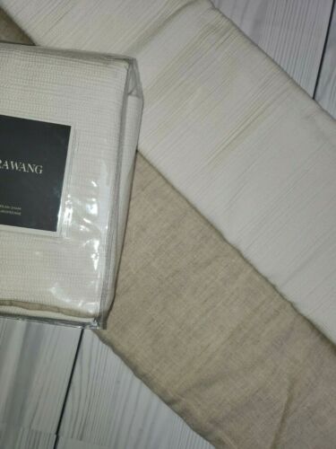 Photo 1 of Size Euro Vera Wang Silk Strie EUROPEAN Pillow Shams OFF WHITE, NATURAL BEIGE 26 x 26 FABRIC: FACE 100% COTTON - 
REVERSE 100% LINEN