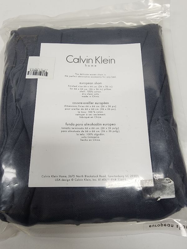 Photo 2 of CALVIN KLEIN Studio Collection Navy 100% COTTON EUROPEAN SHAM 26"X26"