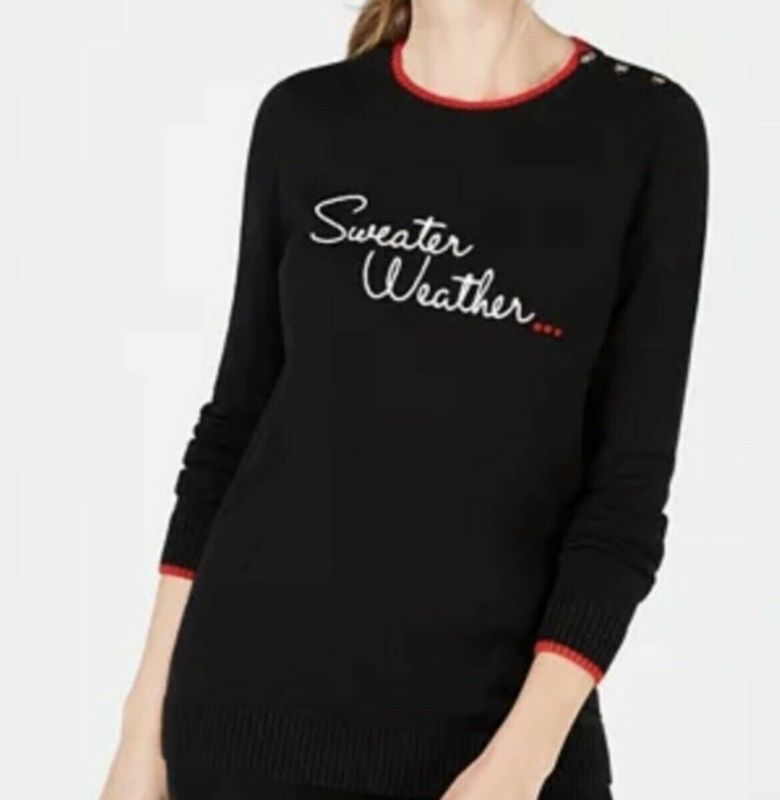 Photo 1 of Charter Club Women's "SWEATER WEATHER" Black Size L