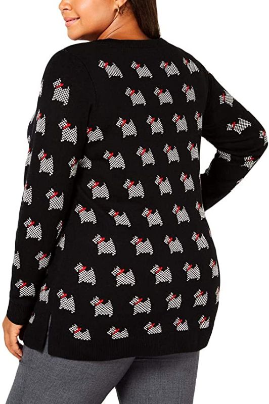 Photo 2 of Charter Club Women's Plus Scottie Printed Embellished Pullover Sweater 2X