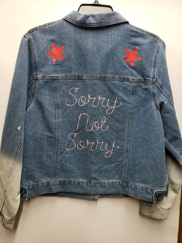 Photo 2 of Love Tribe Women's Plus Size 1X Distressed Denim Jacket