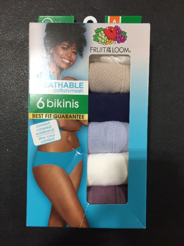 Photo 1 of Fruit of the Loom Women's 6 Pack breathable mesh bikini panties size m