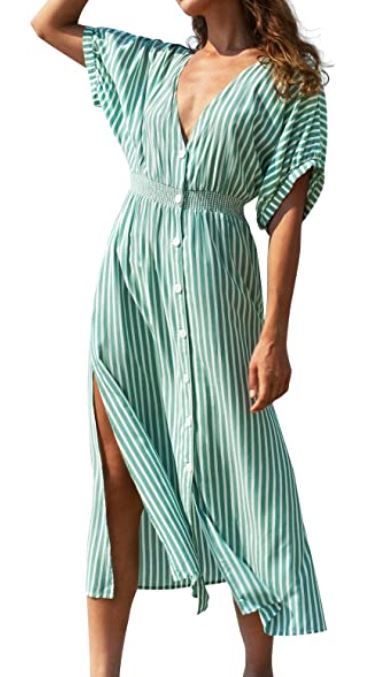 Photo 1 of CUPSHE Sophia Striped Button Front Dress size m