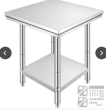 Photo 1 of 24" X 24" Stainless Steel Kitchen Work Prep Table Food Commercial Shelving
