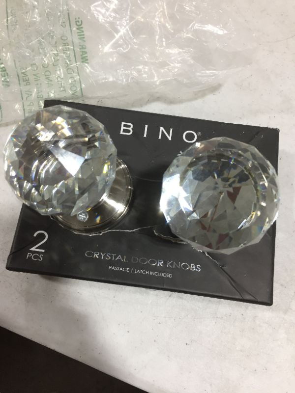 Photo 2 of BINO Crystal Functional Interior Door Knobs Set - Satin Nickel - Crystal Door Knobs Interior Crystal Knobs Door Knob
