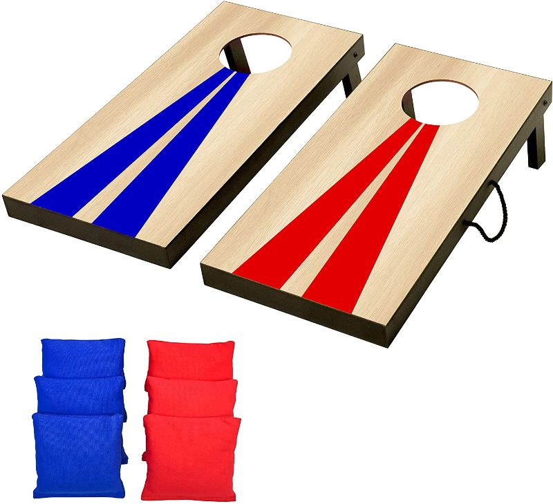 Photo 1 of GoSports Portable Size Cornhole Game Set with 6 Bean Bags - Great for Indoor & Outdoor Play (Choose Between Classic or Wood Designs)