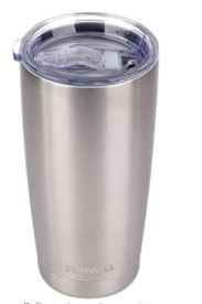 Photo 1 of 20oz Tumbler with Lid, Stainless Steel Vacuum Insulated Double Wall Travel Tumbler, Durable Insulated Coffee Mug, Silver, Thermal Cup with Splash Proof Sliding Lid