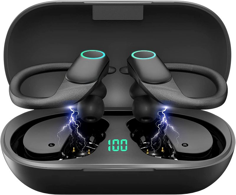 Photo 1 of Bluetooth 5.1 Wireless Earbuds BassPal Sports Bluetooth Earbuds in Ear Headphones IPx7 Waterproof Wireless Earphones with Microphone for iPhone Android Sports Running Exercise Gym Workout Laptop