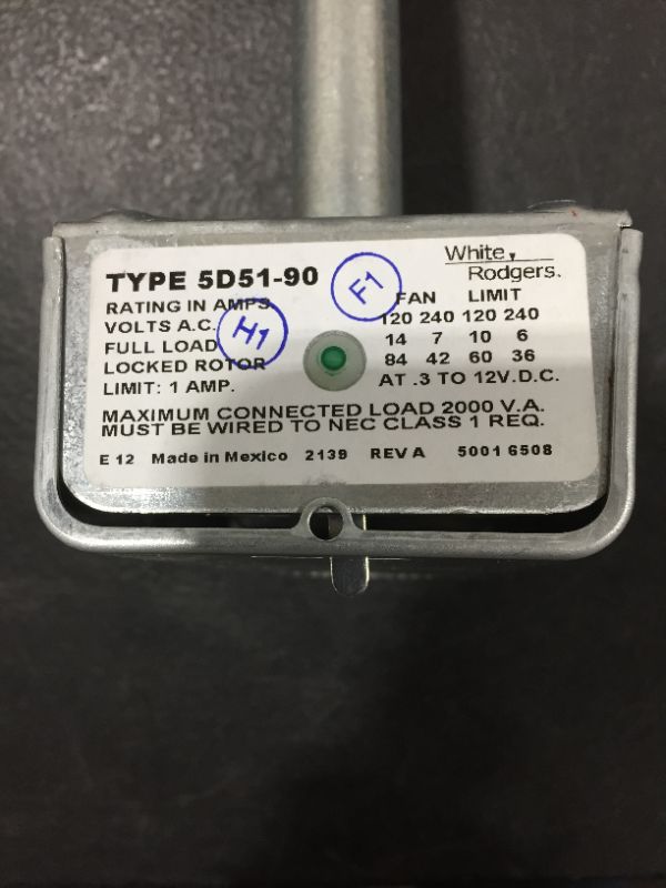 Photo 3 of Emerson 5D51-90 Fan/Limit Control with 8" Element