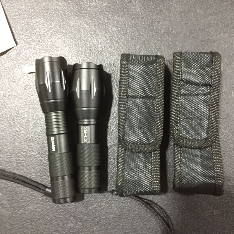 Photo 2 of 2 Flashlights with Holsters, COSOOS Bright LED Flashlights 1000 Lumen & Holder for Belt, Zoomable Waterproof Tactical Flash Light for Camping,Hiking, 