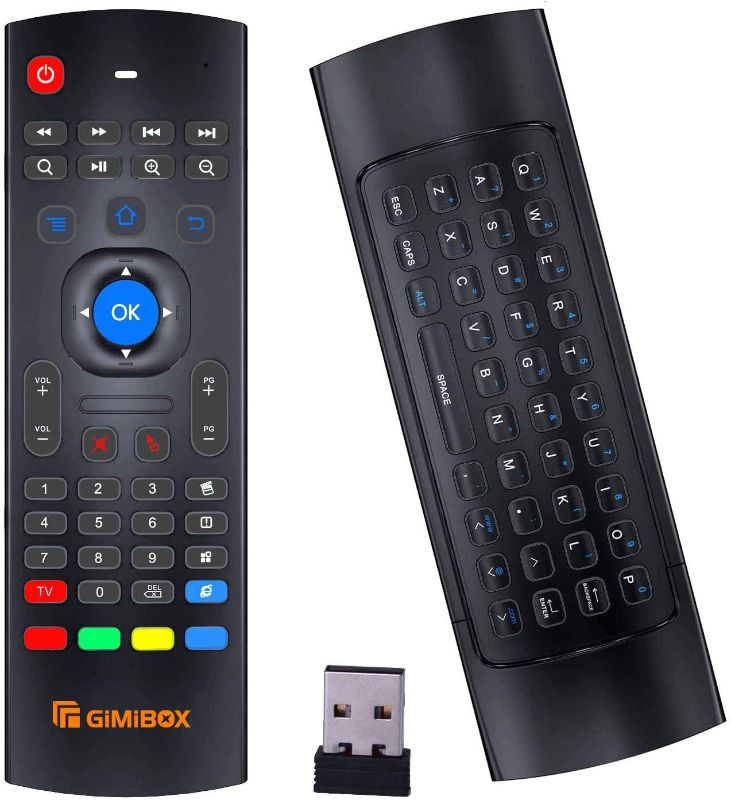 Photo 1 of Air Mouse for Android tv Box, Gimibox MX3 Pro Wireless Keyboard 2.4G Smart TV Remote with Motion Sensing Game Handle Android Remote Control for Android TV Box/PC/Smart TV/Projector/HTPC/All-in-one PC/